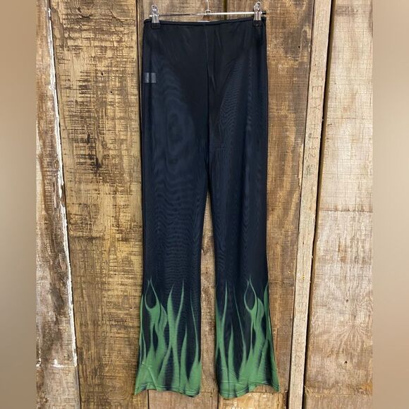 NWT Superdown Deja set pants bra outfit mesh print flares flame 2 pc Revolve M - Picture 10 of 12